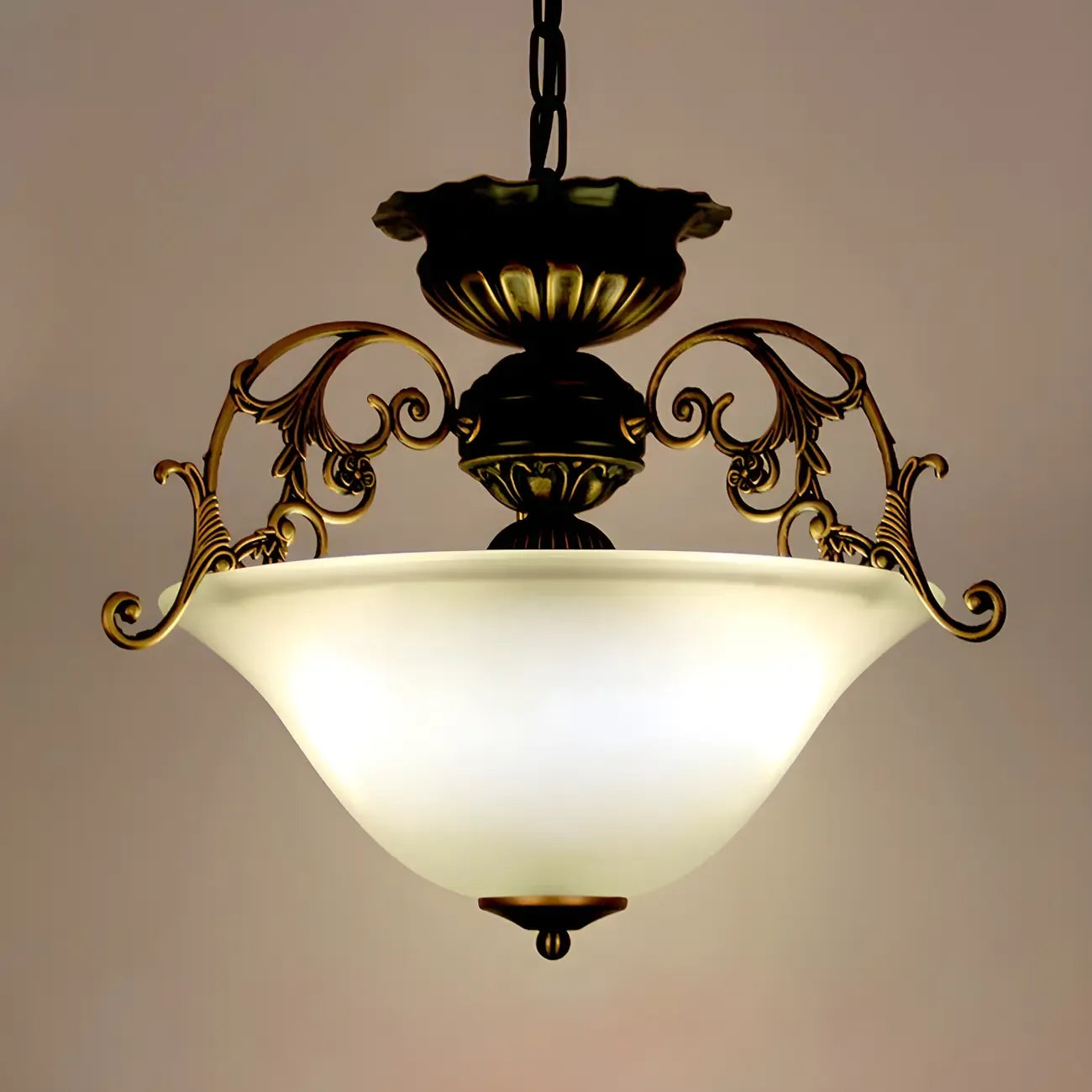 Gold Glass Classic Design Ceiling Chandelier Light