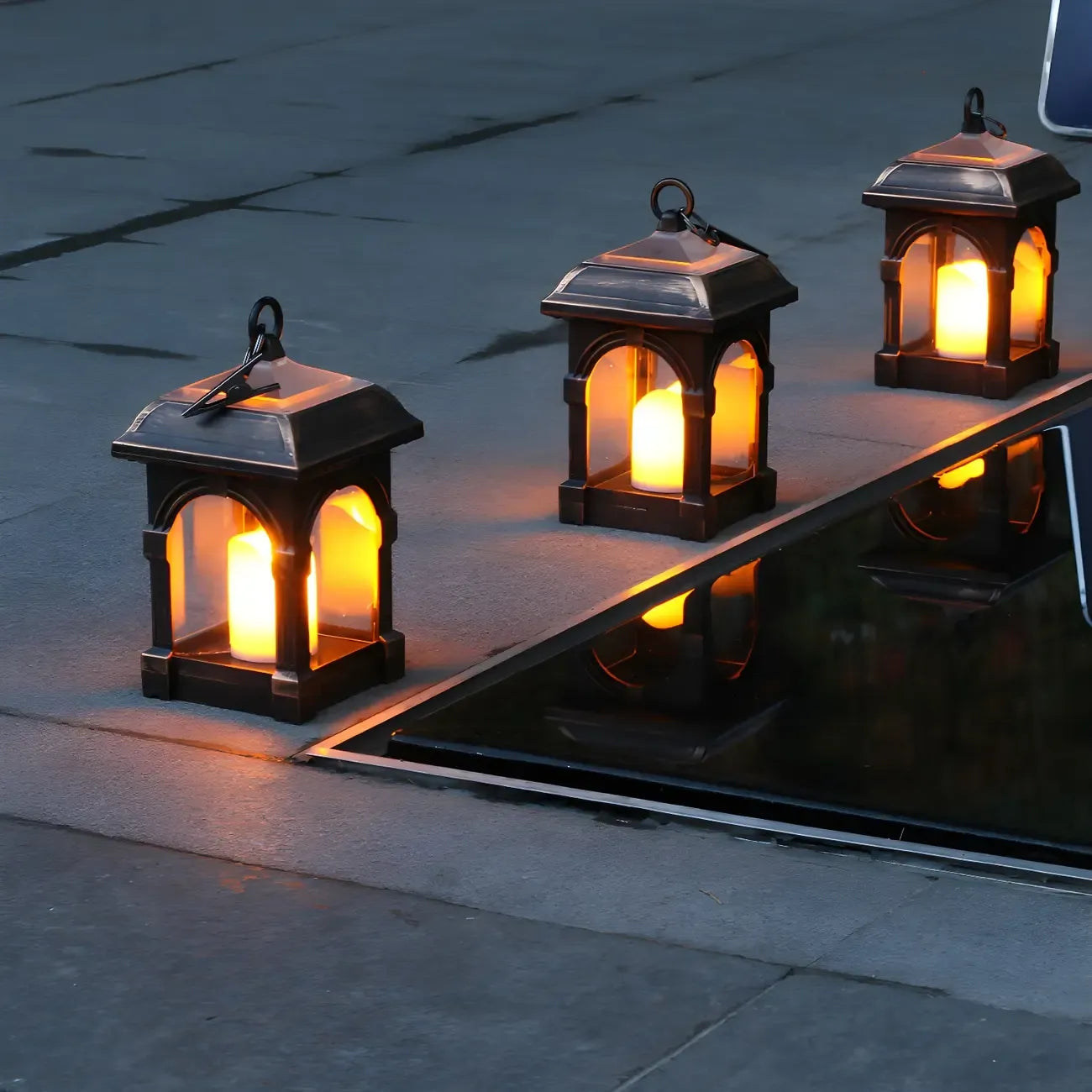 Vintage Black LED Outdoor Table Light