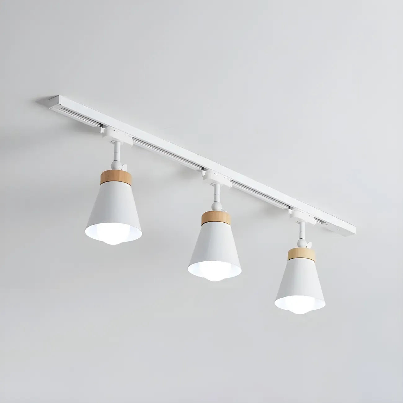 Modern Metal Cone Shape Semi Flush Mount Slidable Track Light