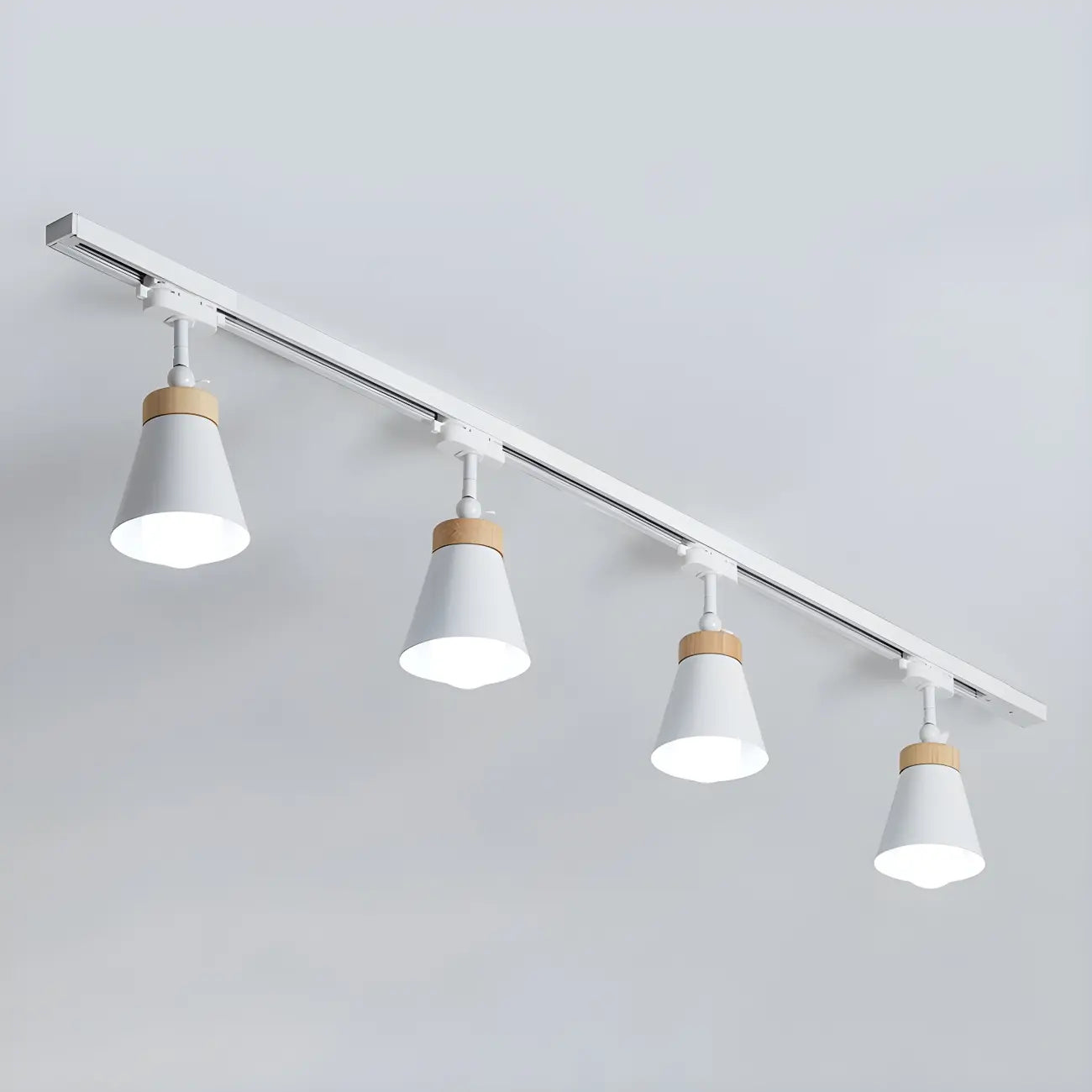 Modern Metal Cone Shape Semi Flush Mount Slidable Track Light