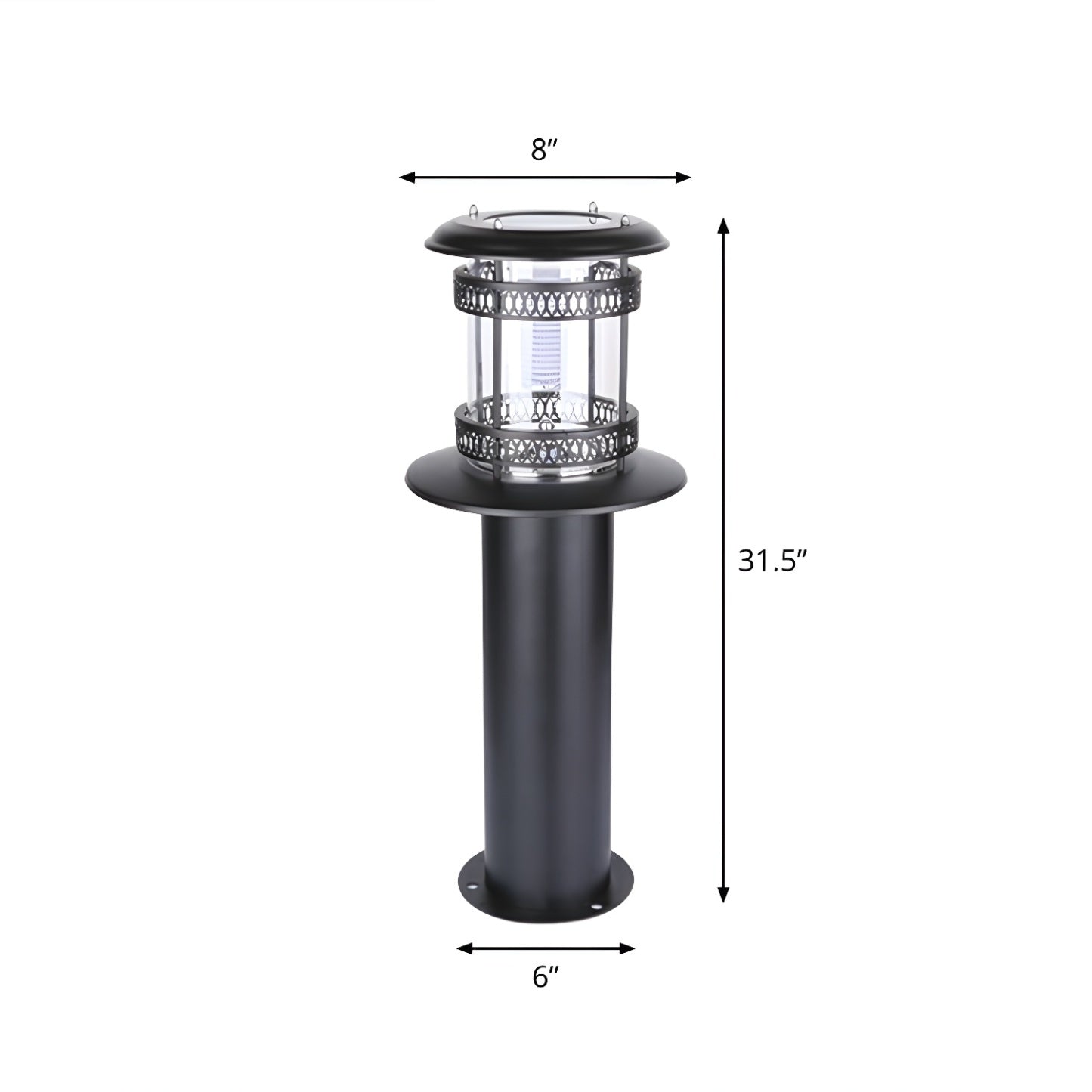 Cylinder Patio Solar Metal Landscape Lighting
