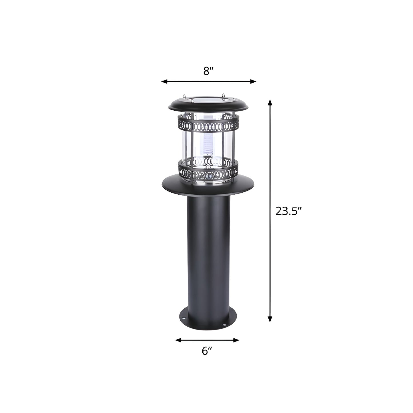Cylinder Patio Solar Metal Landscape Lighting