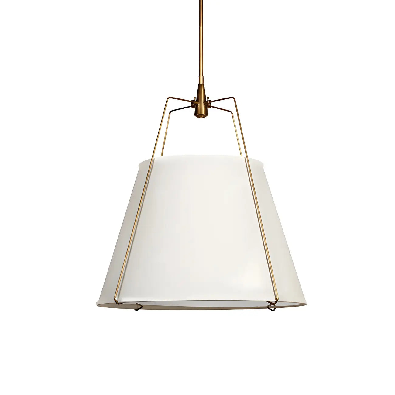 Minimalist Metal White Fabric Down Chandelier