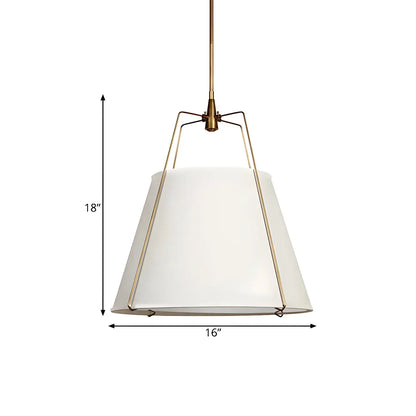 Minimalist Metal White Fabric Down Chandelier