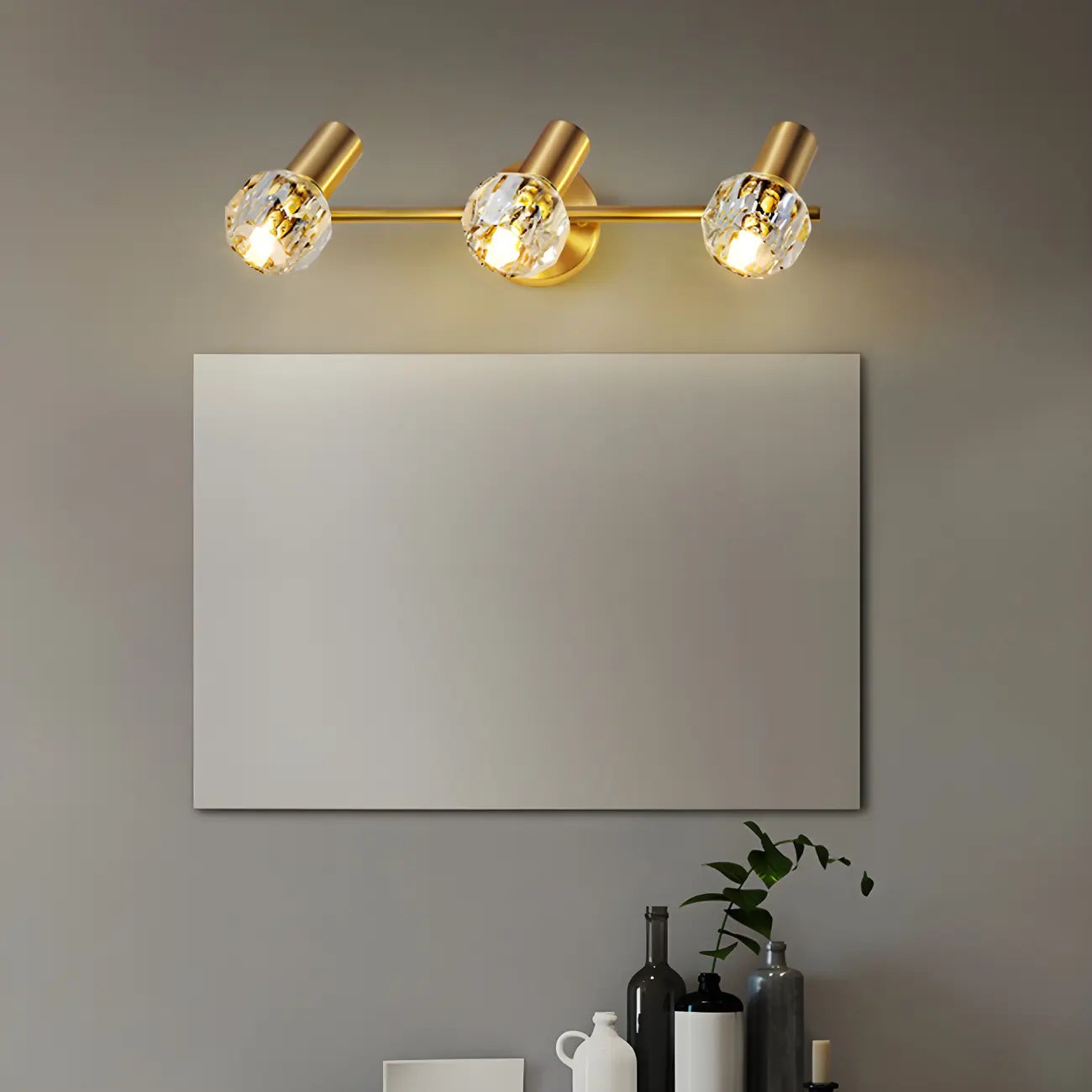 Durable Copper Globe Vanity Lights with Wall Mount for Bathroom