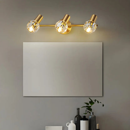 Durable Copper Globe Vanity Lights with Wall Mount for Bathroom