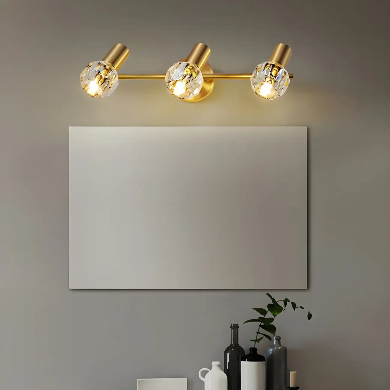 Durable Copper Globe Vanity Lights with Wall Mount for Bathroom