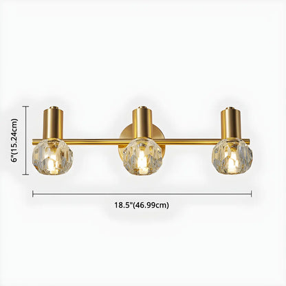 Durable Copper Globe Vanity Lights with Wall Mount for Bathroom