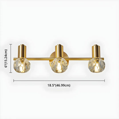Durable Copper Globe Vanity Lights with Wall Mount for Bathroom