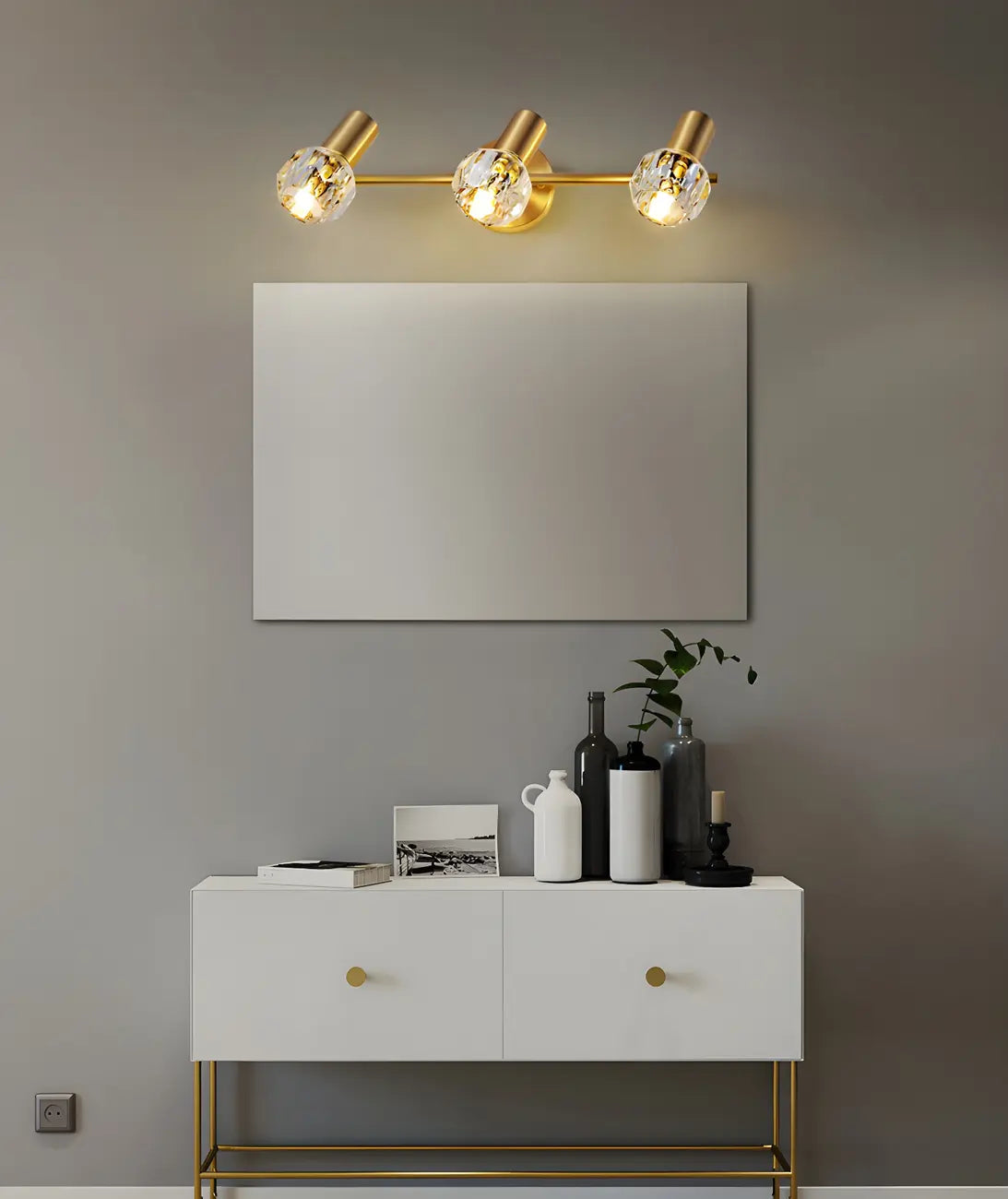 Durable Copper Globe Vanity Lights with Wall Mount for Bathroom