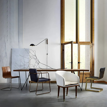 Minimalist Metal Bowl Shade Swing Arm Wall Light