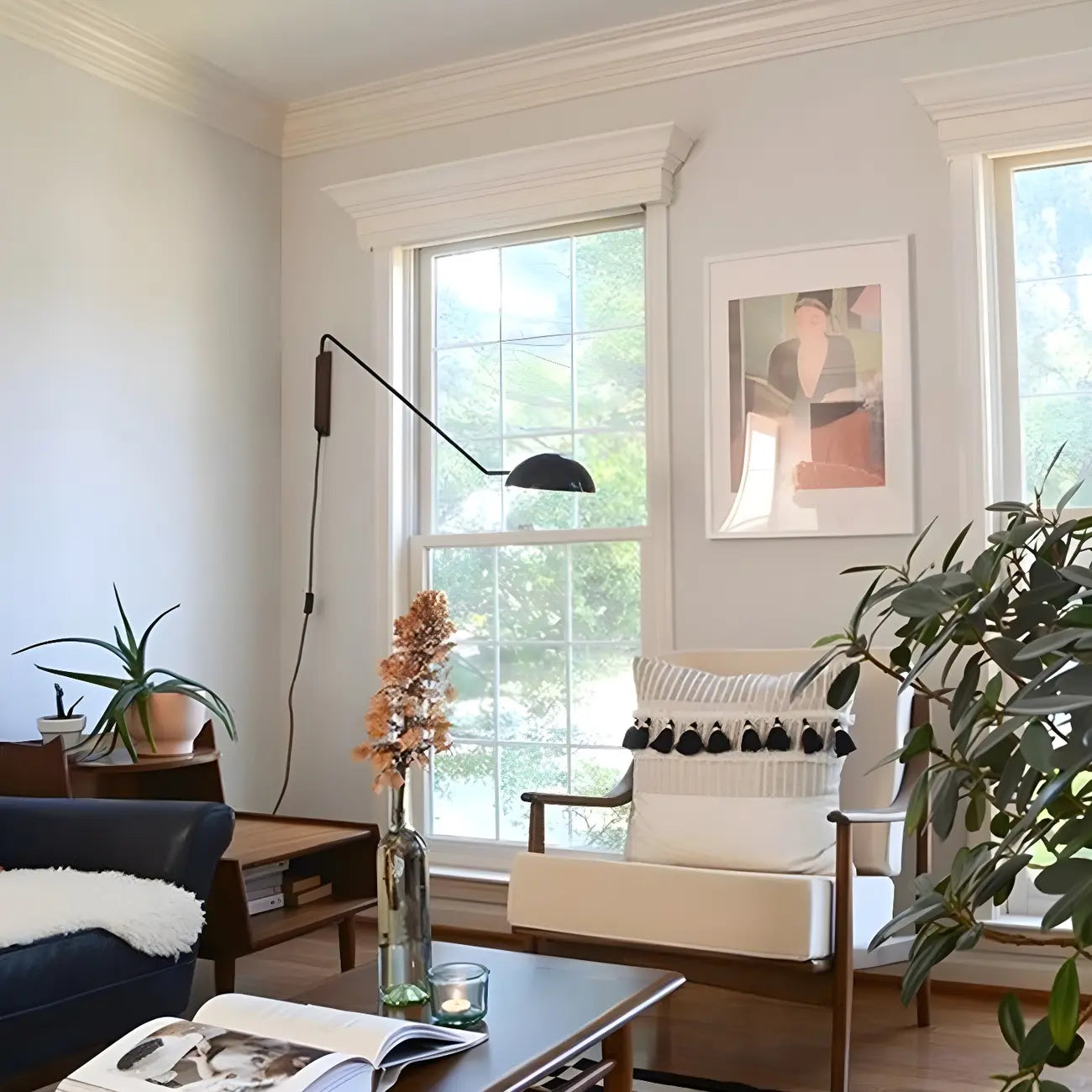 Minimalist Metal Bowl Shade Swing Arm Wall Light