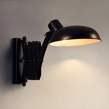 Retro Industrial Metal Black Swing Arm Wall Light