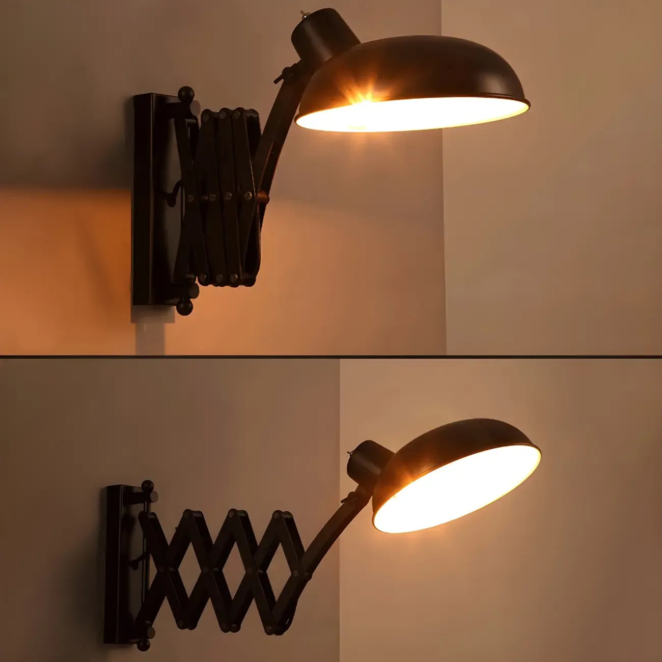Retro Industrial Metal Black Swing Arm Wall Light