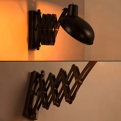 Retro Industrial Metal Black Swing Arm Wall Light