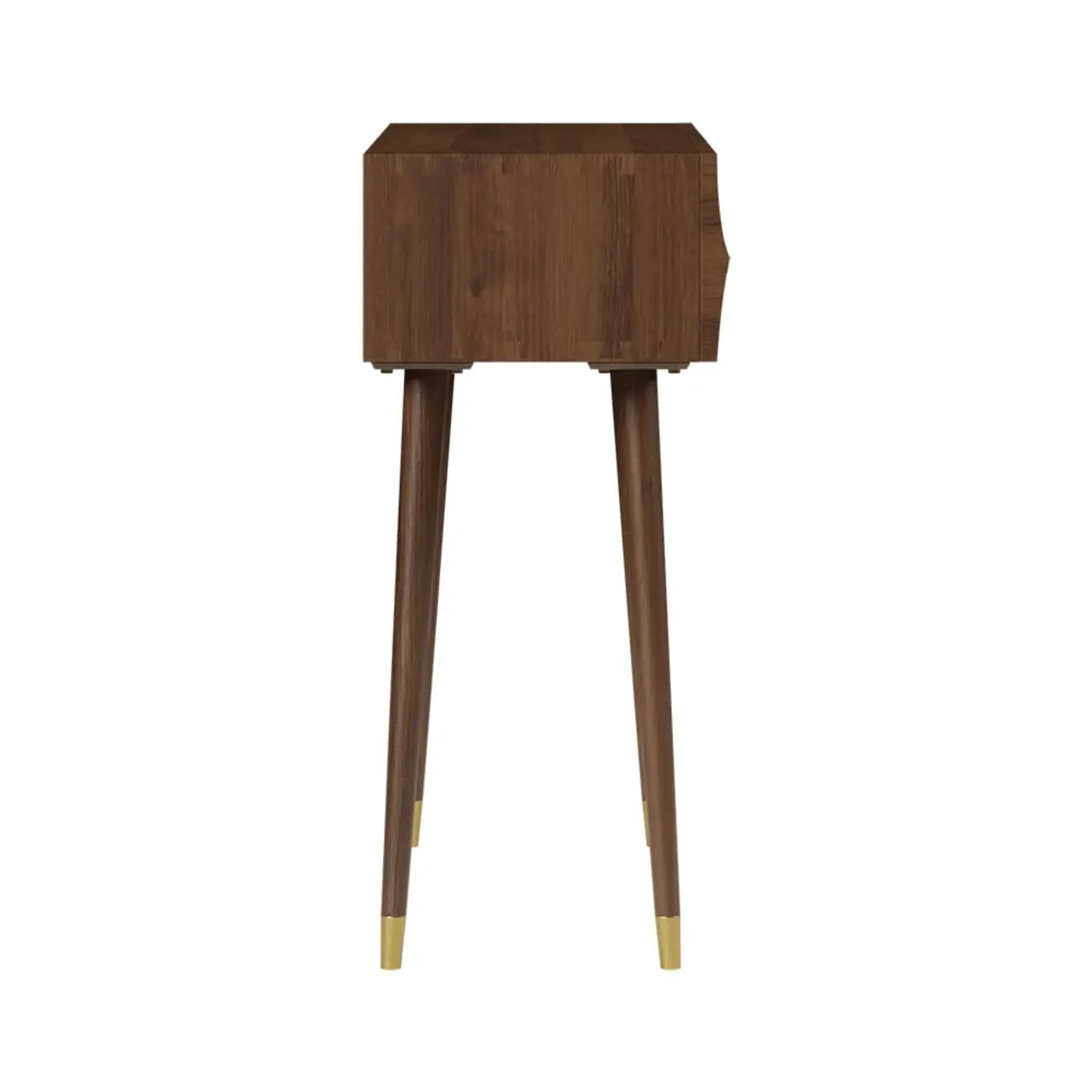 Retro Wave Carved Walnut Wooden 3 Drawers Console Table