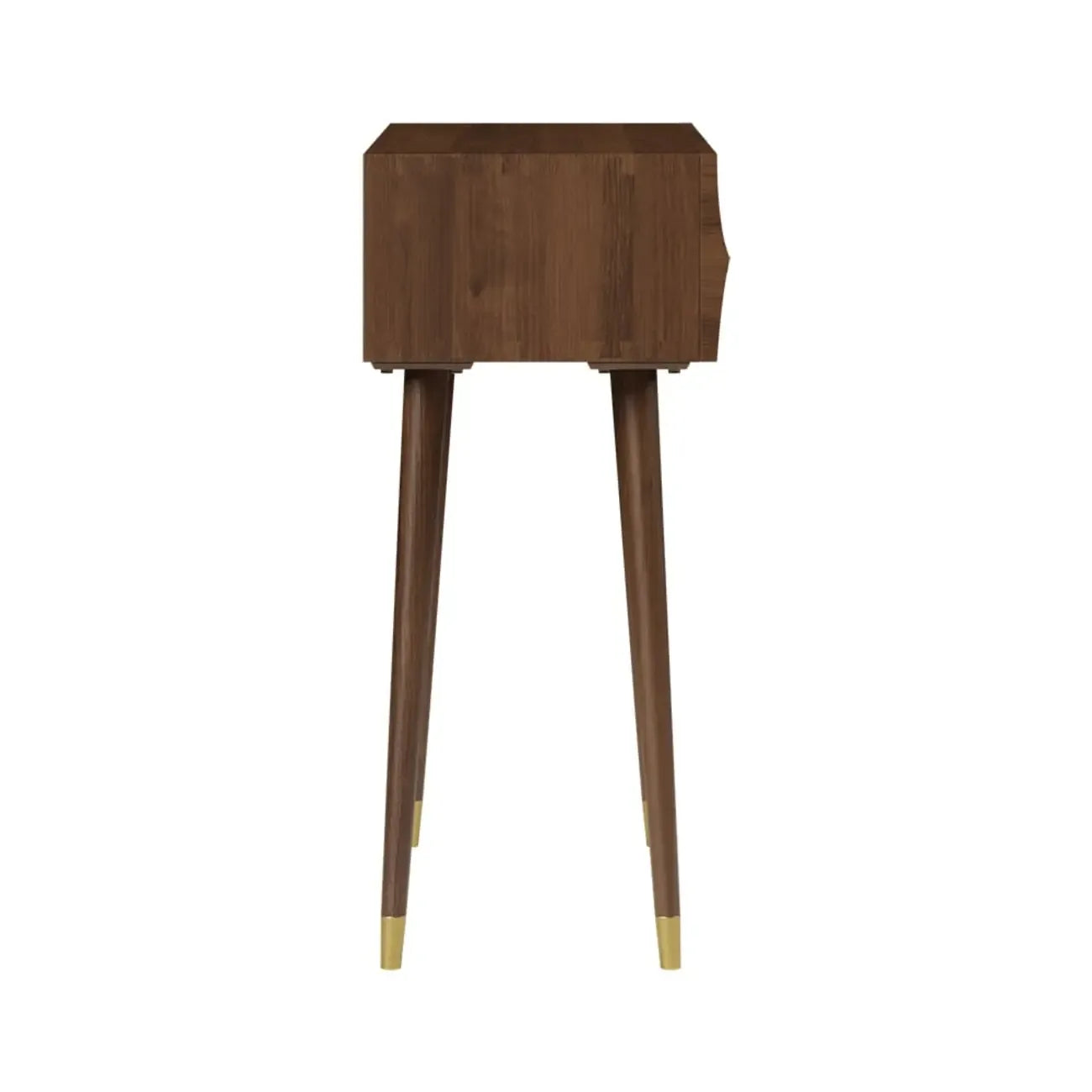 Retro Wave Carved Walnut Wooden 3 Drawers Console Table