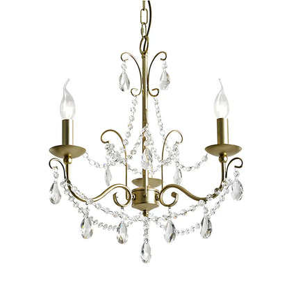 Gold Crystal Metal Elegant Classic Chandelier Light