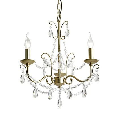 Gold Crystal Metal Elegant Classic Chandelier Light