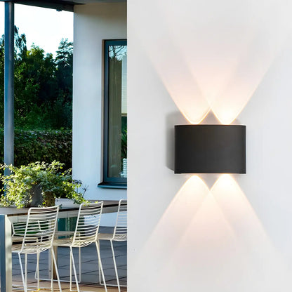 Modern Black Metal LED Up Down Outdoor Wall Light