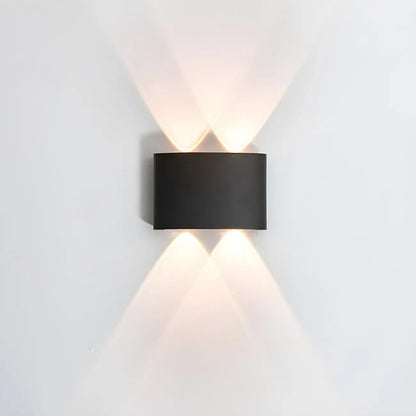 Modern Black Metal LED Up Down Outdoor Wall Light
