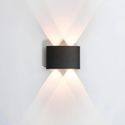Modern Black Metal LED Up Down Outdoor Wall Light
