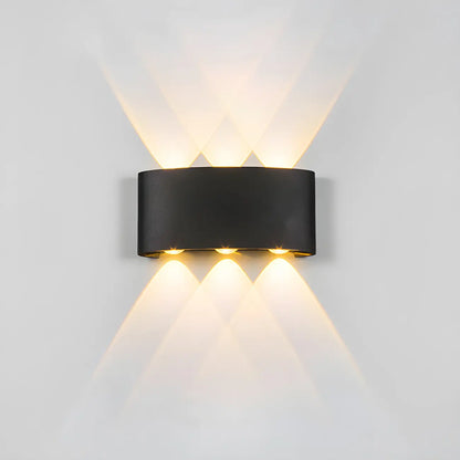 Modern Black Metal LED Up Down Outdoor Wall Light
