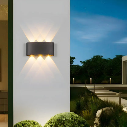 Modern Black Metal LED Up Down Outdoor Wall Light