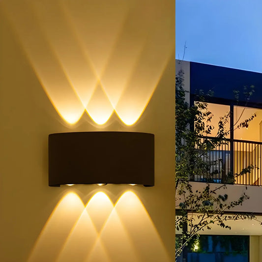Modern Black Metal LED Up Down Outdoor Wall Light