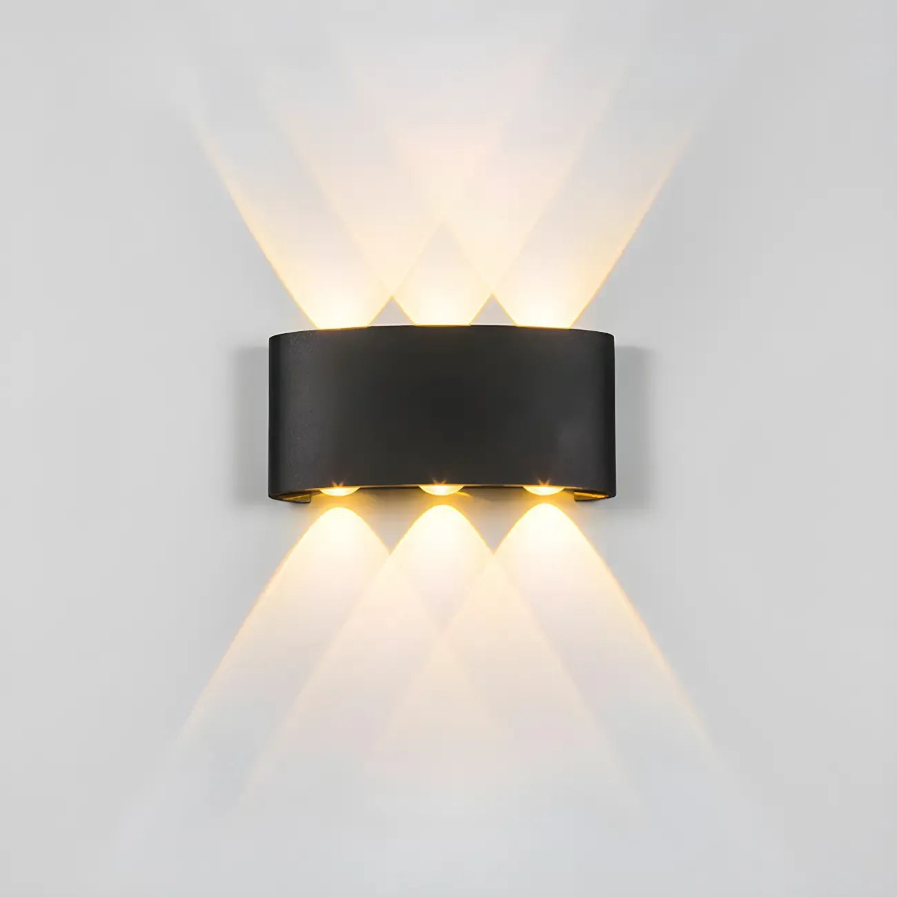 Modern Black Metal LED Up Down Outdoor Wall Light