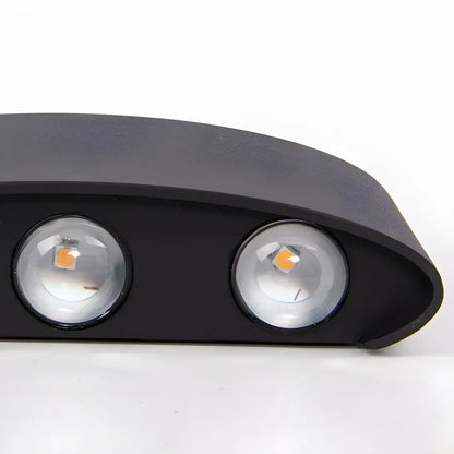 Modern Black Metal LED Up Down Outdoor Wall Light