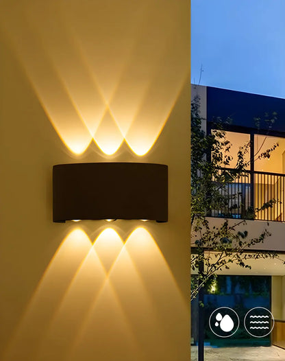 Modern Black Metal LED Up Down Outdoor Wall Light
