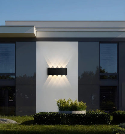 Modern Black Metal LED Up Down Outdoor Wall Light