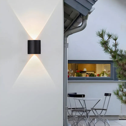 Modern Black Metal LED Up Down Outdoor Wall Light