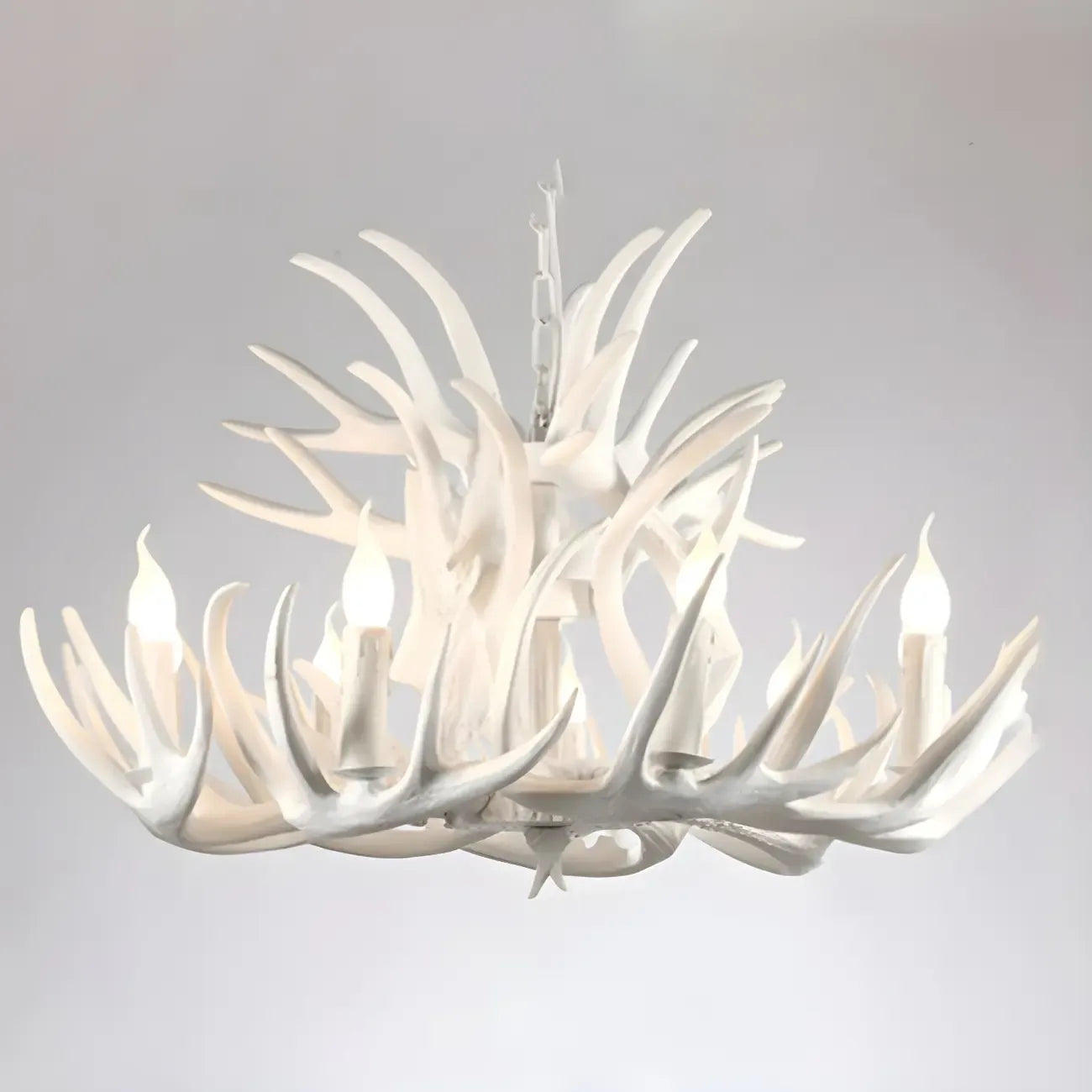 Rustic Large Antler Candelabra Chandelier with 2 Tiers