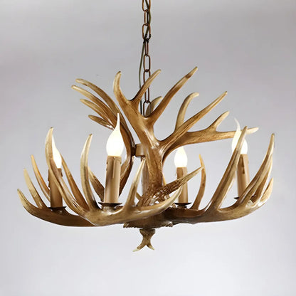 Rustic Large Antler Candelabra Chandelier with 2 Tiers