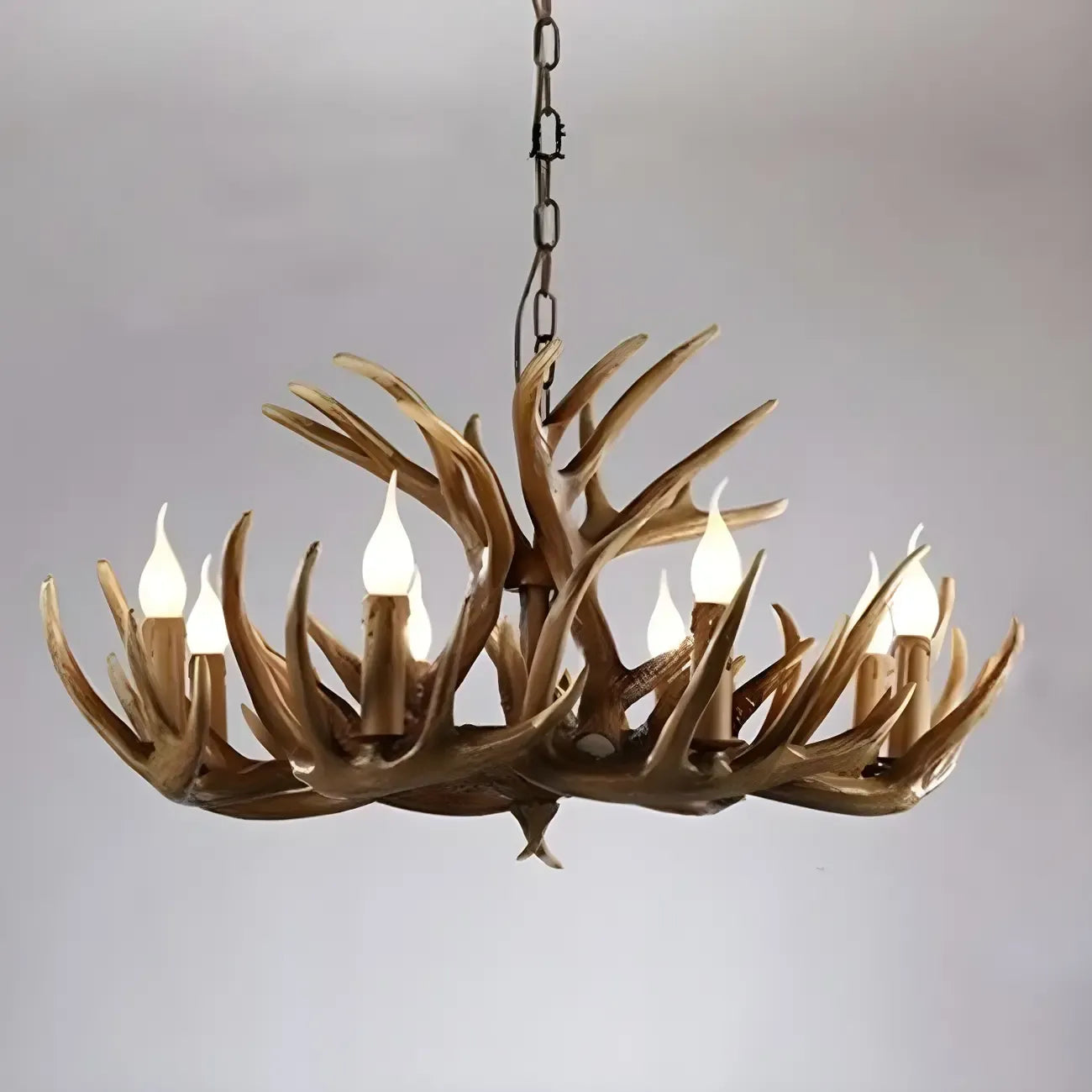 Rustic Large Antler Candelabra Chandelier with 2 Tiers