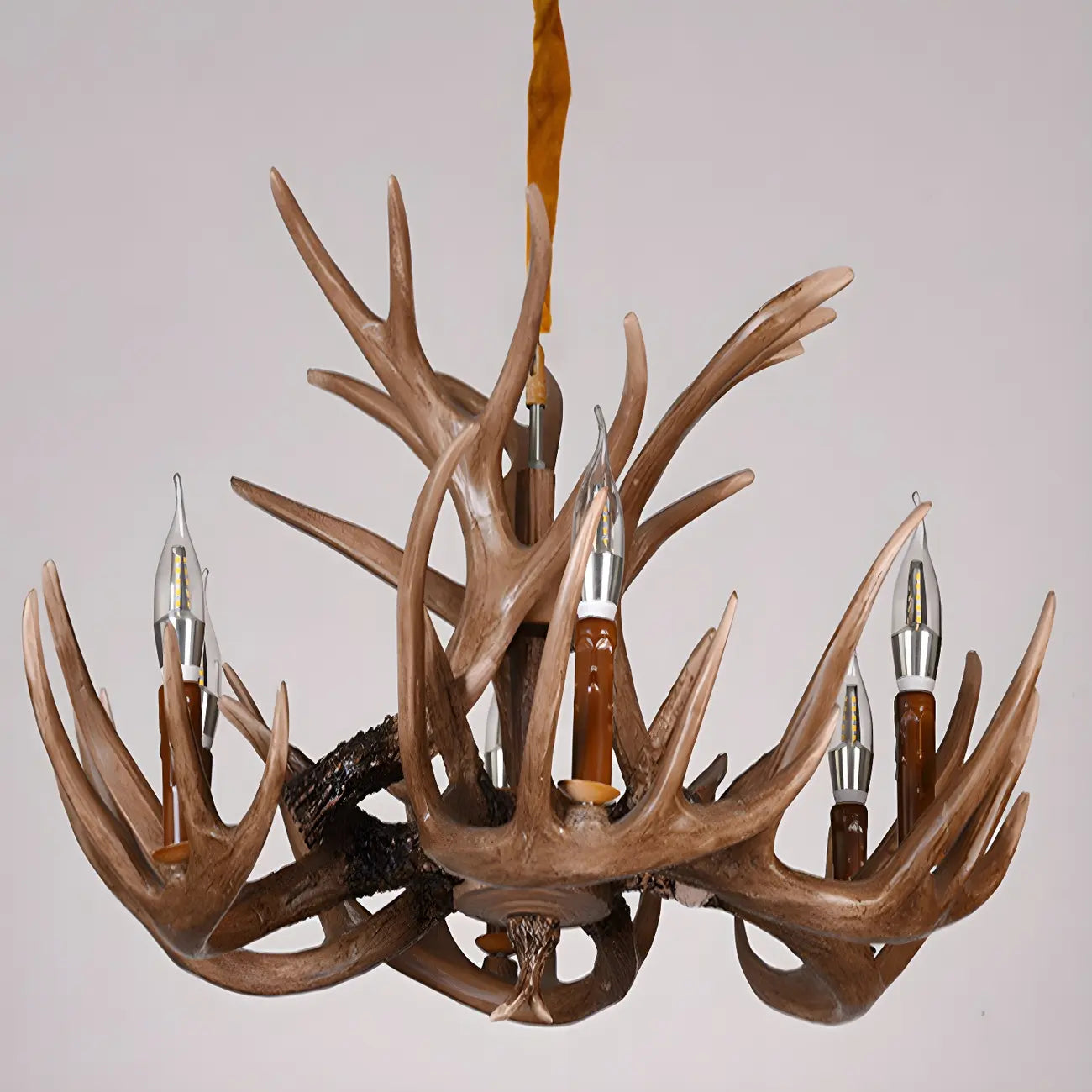 Rustic Large Antler Candelabra Chandelier with 2 Tiers