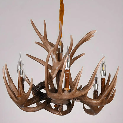 Rustic Large Antler Candelabra Chandelier with 2 Tiers