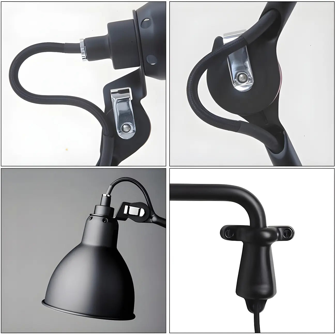 Industrial Black Swing Arm Aluminum Shade Wall Light