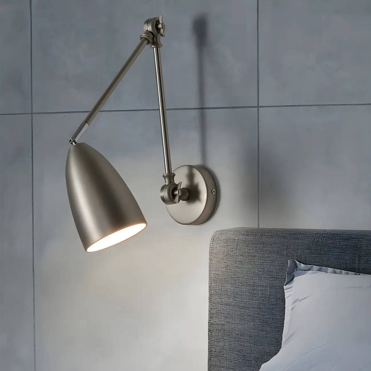 Simple Metal Dome Swing Arm Wall Light