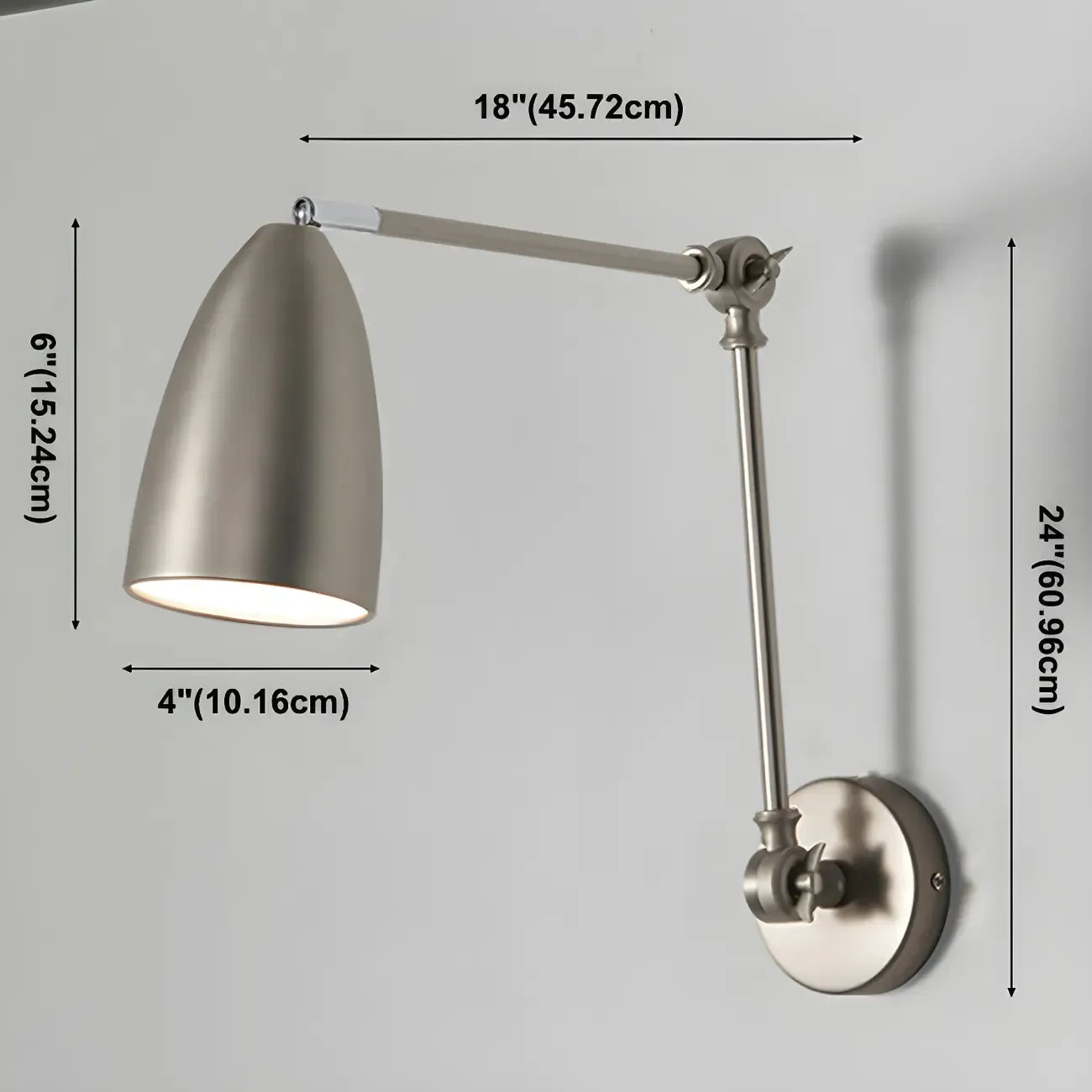 Simple Metal Dome Swing Arm Wall Light