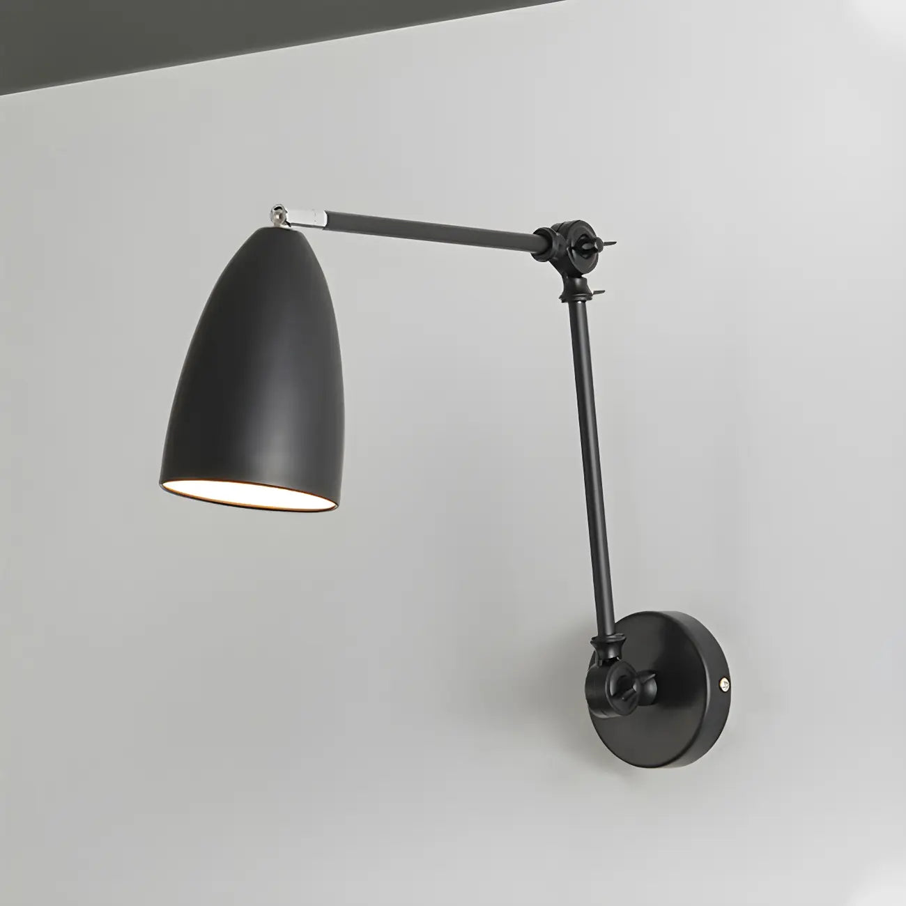 Simple Metal Dome Swing Arm Wall Light
