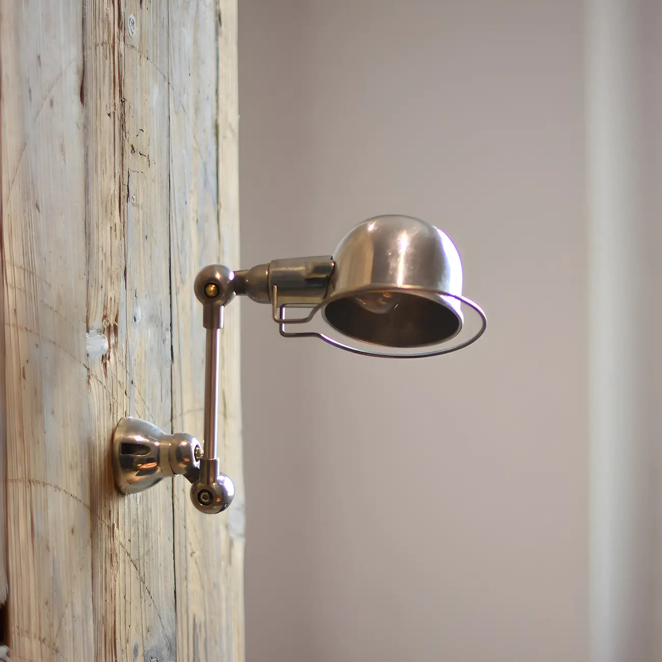 Industrial Metal Silver Glossy Mini Swing Arm Wall Light