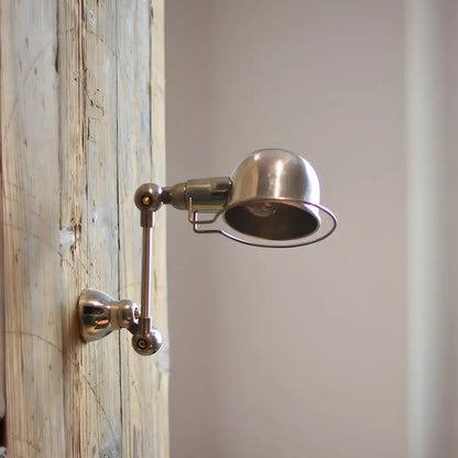 Industrial Metal Silver Glossy Mini Swing Arm Wall Light