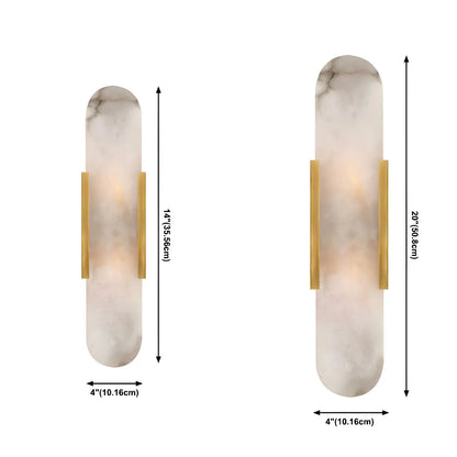 Contemporary Gold Oval Marble Wall Sconce