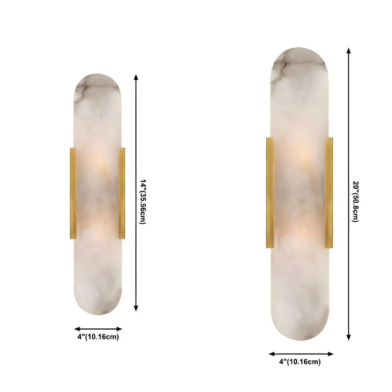 Contemporary Gold Oval Marble Wall Sconce