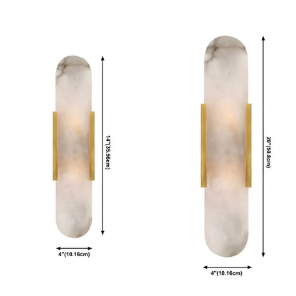 Contemporary Gold Oval Marble Wall Sconce