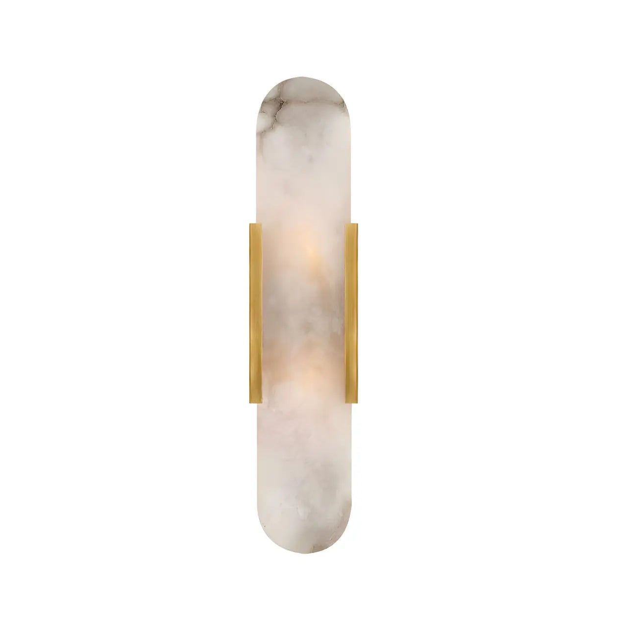 Contemporary Gold Oval Marble Wall Sconce