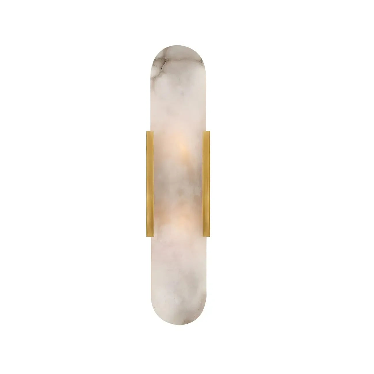 Contemporary Gold Oval Marble Wall Sconce